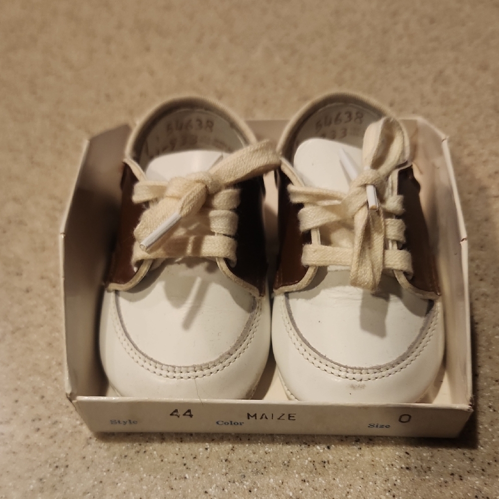 Classic White and Brown Kids Shoes